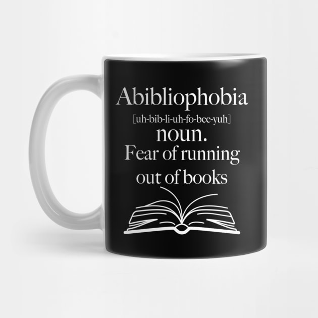 Abibliophobia definition, Book Lover gift idea, crazy book lady and book worm by Anodyle